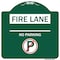 Signmission Fire Lane-No Parking W/ No Parking, Green & White Aluminum Sign, 18" x 18", GW-1818-24010 A-DES-GW-1818-24010 - alternate 1